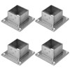 4 PCS 2" Square Post Flange Base, 304 Stainless Steel