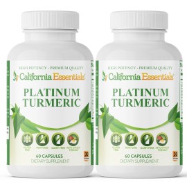 California Essentials Platinum Turmeric For Joint Support with Natural Ingredients - 60 Cap, Pack of 2