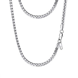 Stainless Steel Chain Necklace Women Men Jewelry Round Link Chain Trendy Long Necklace