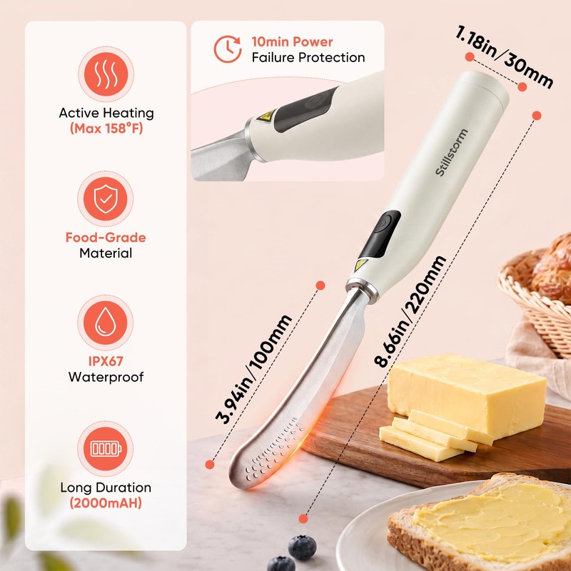 Heated Butter Knife, Butter Spreader Knife with LED Food-grade material