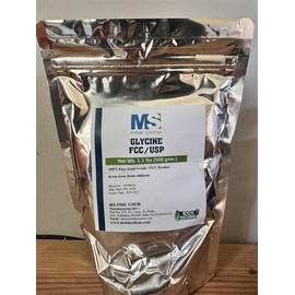 Glycine Powder - FCC/USP Glycine Supplements, Glycine 3000mg - Glycine Amino Acid, Pure & Gluten Free - 500 Gram (1.1lb)