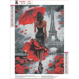 MXJSUA Tower Woman Diamond Painting Kits for Adults, 5D Diamond Art Kits for Beginners, DIY Full Round Drill Picture with Diamond for Home Wall Decor, 30x40cm