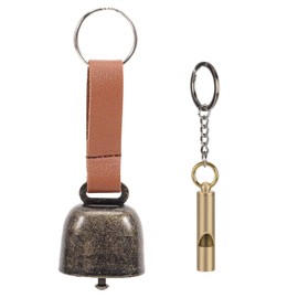 KGDUYC Pack of 2 Bear Bell and Whistle, Loud Bear Bell, Emergency Whistle, Bear Bell, Hiking for Camping, Outdoor, Survival, Hiking, Fishing, Climbing