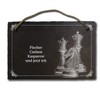 elprinted slate board chess approx. 20 x 30 cm Engraved