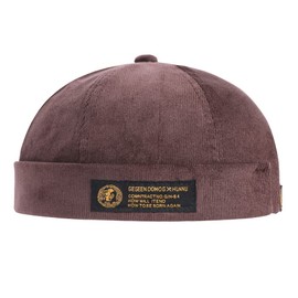 Men Hats Docker Cap Hats Beanie Sailor Cap Worker Hat Rolled Cuff Retro Brimless Hat with Adjustable, 7019-coffee, One size