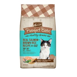Merrick Purrfect Bistro Premium Healthy Grains Dry Cat Food For Adult Cats, Real Salmon And Brown Rice Recipe - 12.0 lb. Bag