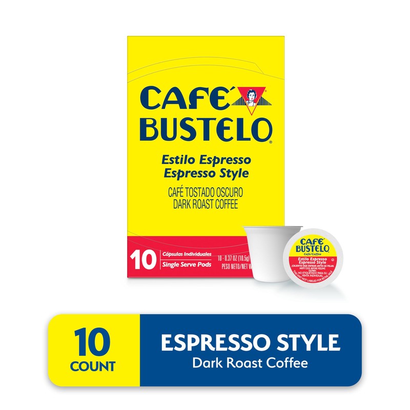 Café Bustelo Espresso Style Dark Roast, Single Serve Coffee Pods,