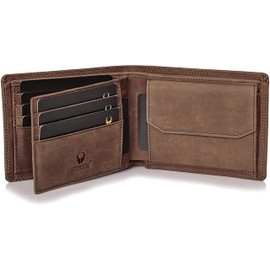 DONBOLSO Zurich, Men's Classic Leather Wallet with RFID Protection, Vintage Brown, Minimalist
