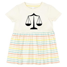 inktastic Law Scale of Justice Infant Dress 12 Months Natural with Stripes 19c70