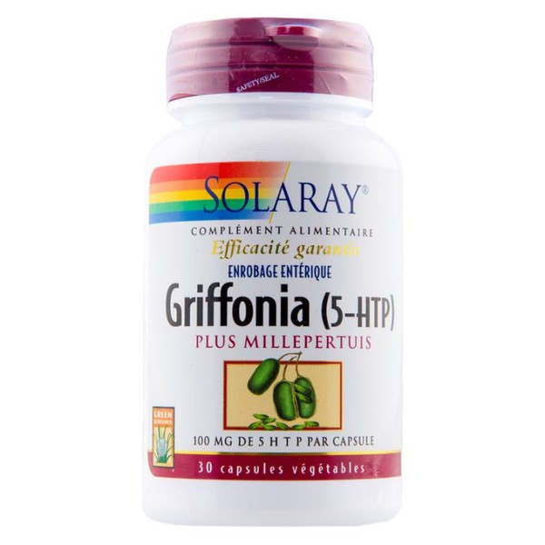 Solaray Griffonia Plus Millepertuis Standardisé à 100 mg de 5 HTP 30 gélules