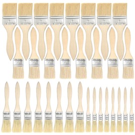 Flat Brush Set, 32 Pieces Brush Set, Glaze Brush, Flat Brush Set 15/25.4/38.1/50.8 mm, Brush Set Flat Brush with Wooden Handle, Flat Brush Varnish Brush Wood Set, for Painting Supplies, for Painting,
