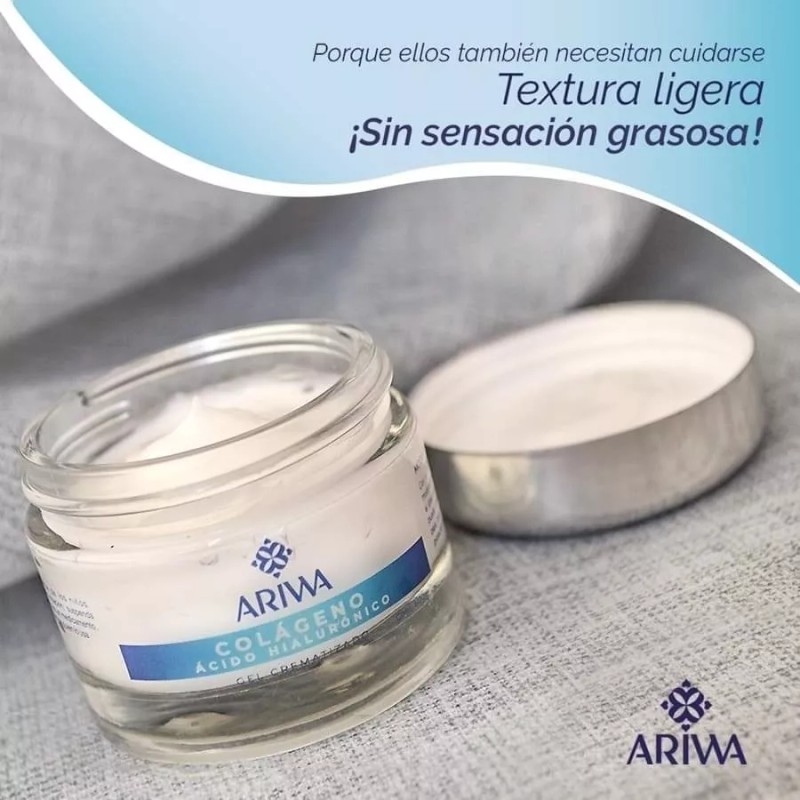 ARIWA Gel Crema Colágeno, Ácido Hialurónico, Vitamina E, Elastina.