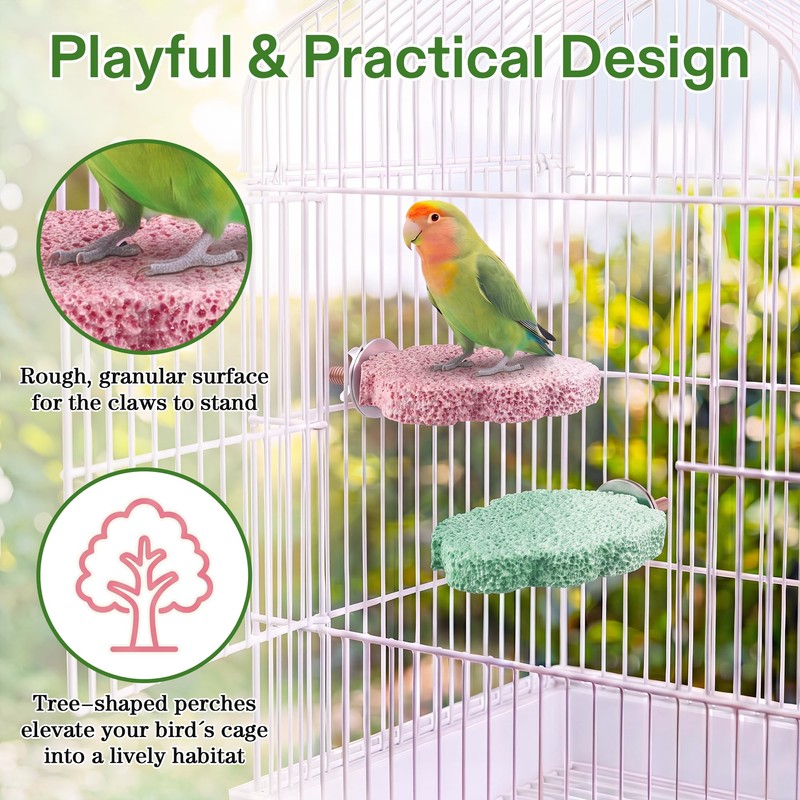 4 PCS Bird Beak Grinding Stone, Bird Perches for Cage,