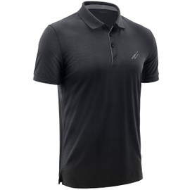 NY Threads Men's Golf Polo Shirt UPF 70+ Regular Fit Moisture Wicking Quick Dry Performance Short Sleeves Polo, X-Large, Black