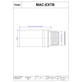 McAlpine MAC-EXTB 3 1/2-Inch/90 mm Outlet Size Straight Extension Mac-Fit - White