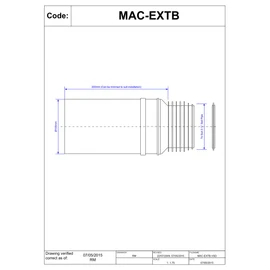 McAlpine MAC-EXTB 3 1/2-Inch/90 mm Outlet Size Straight Extension Mac-Fit - White