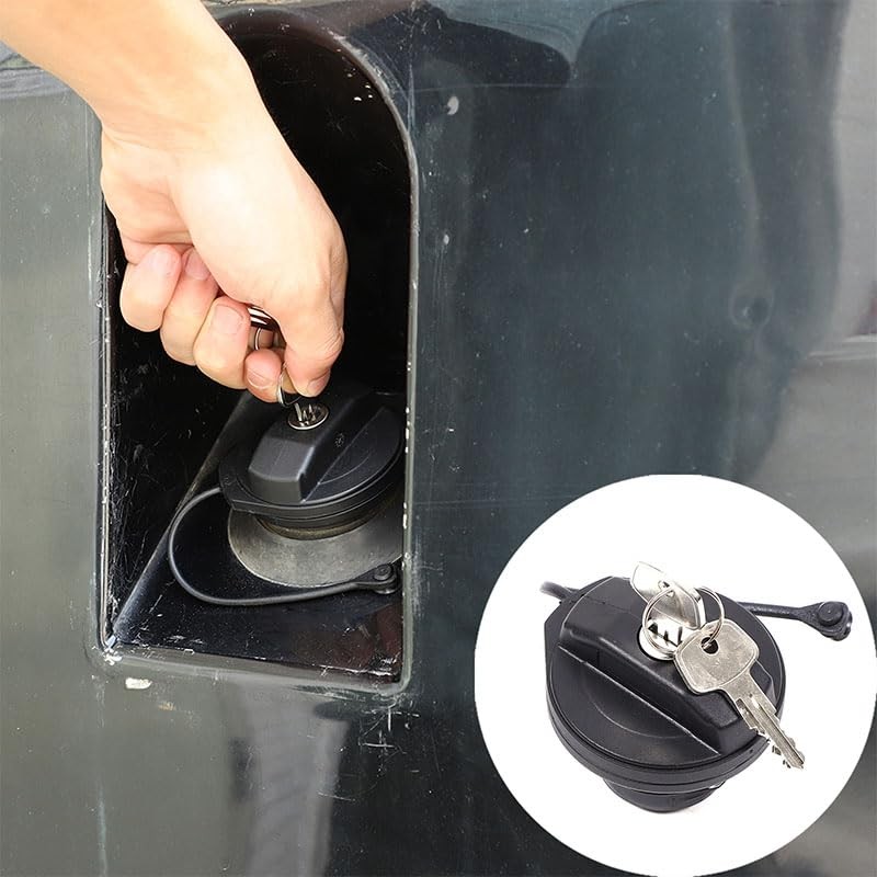 Fuel Cap with Key Suitable for Land Rover Defender, Black