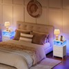 HOOBRO Nightstand with Charging Station, Bedside Table with LED Lights