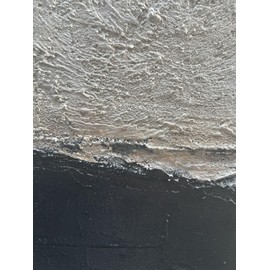 NANKAI Hand-painted Minimalism Black and Gray Art Oil painting Canvas Abstract Oil Painting Wall Art 36x24 Inch Home Wall Decoration