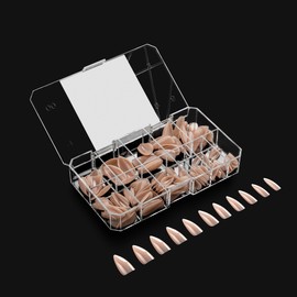 Apres Neutrals Gel-X Alex Box Of Nail Tips, 11 Sizes 00-9, Soft Gel Nail Tip Box, Nail Extensions (150pcs) (Natural Stiletto Medium, 150pcs)
