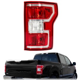 HECASA Tail Light Right Compatible with 2018-2020 Ford F-150 Taillights Replacement for JL3Z-13404-H Red Lens & Chrome Housing Plastic