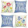 Bonhause Set of 4 Cushion Covers Spring Flowers 45 x