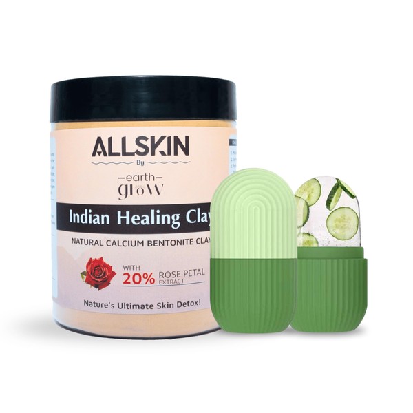 Allskin 2pcs combo 100% Natural Multani Mitti with 20% Rose