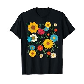 Beautiful Wildflowers Colorful Garden Flower Botanical T-Shirt