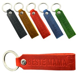 JOKO DESIGN Best Dad - Best Mum Leather Keyring Father's Day Mother's Day Gift Idea Mother Father Gift, best mom red, European" or "Classic