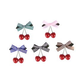 WOONEKY 5Pcs Girls Hair Bows Colorful Bowknot Clips Environmental Hair Accessories for Parties School and Daily Wear Green Black Brown Stripes