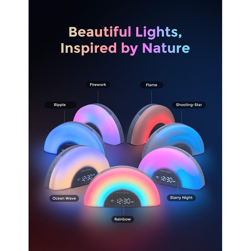 Momcozy DreamSync™ Baby Sound Machine, Night Light, APP Control Baby