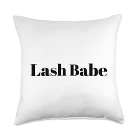 Lash Babe Quote Lash Artist & Lash Tech Sayings Babe Artist Lash Tech Eyelash Technician Throw Pillow, 18x18, Multicolor