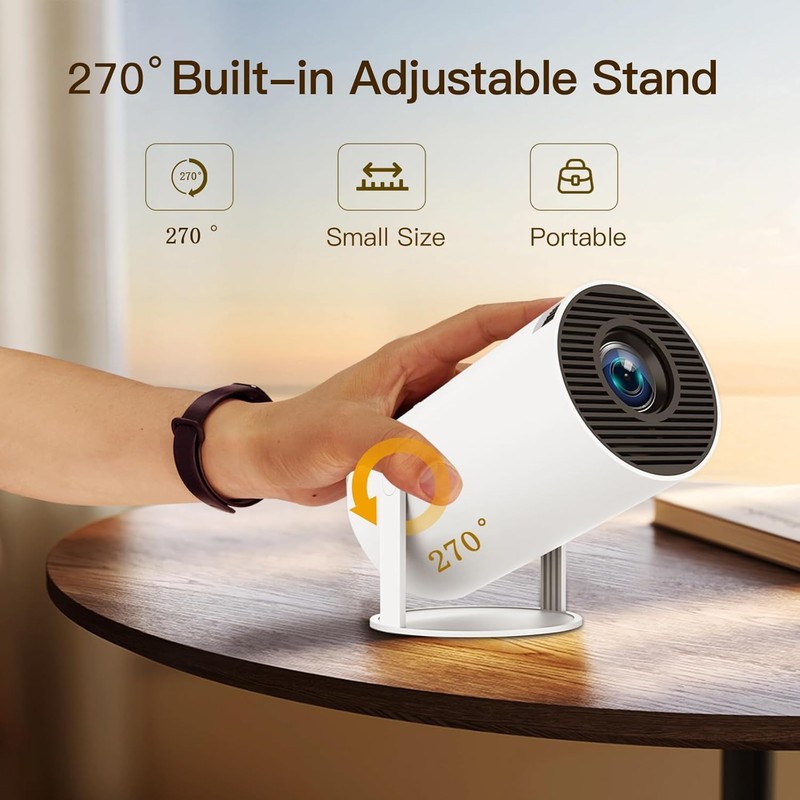 [Built-in Apps] Mini Projector with WIFI 6 and Bluetooth, 4K