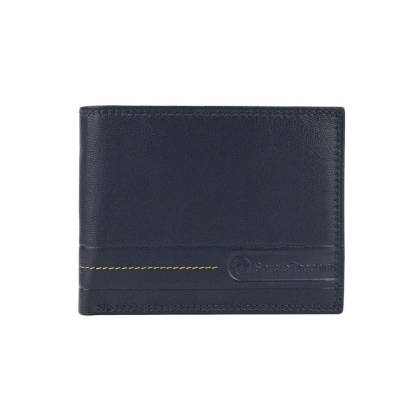 Sergio Tacchini Mens Genuine Leather Slim Wallet with Card Slots,