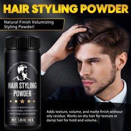 USBSREGARDS Hair Styling Powder for Man - Volumizing Texture Powder for All Hair Types - Matte Finish, 24 Hour Hold, Adds Volume, Non-Sticky Formula, Light Scent - 30g 1Pack