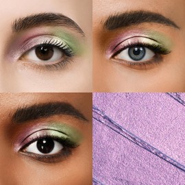 Color Mirror Longwear Cream Eye Shadow Sticks(48 Violet Metallic), Smudge-Proof, Waterproof Eyeshadow,Silky Formula Glitter With Makeup Brush,Light Purple Eyeshadow Stick