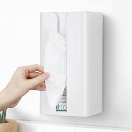 TITIROBA Tissue Case, Magnetic Tissue Box, Kitchen Paper Holder, Paper Towel Holder, Tissue Storage, Magnet, Wall Hanging, Kitchen, Bath, Washstand, White