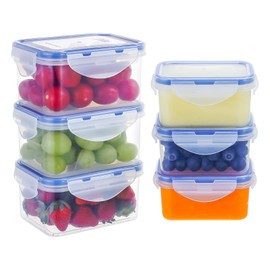 6 PACK 6OZ 17OZ Small Plastic Containers Mixed Size Bento Box with Lid To Go Container