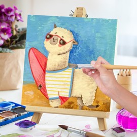 4 Pack 9 Inch Wooden Easel Stand, Portable A-Frame Tabletop Display Easel for Painting, Canvas, Photos, Signs, Art Easel for Kids, Students, Beginners