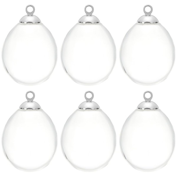 SUNNYCLUE 10Pcs Hollow Glass Charm Bulk Empty Charms Alloy Bead