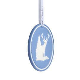 Wedgwood Christmas Cameo Reindeer Jasperware Ornament