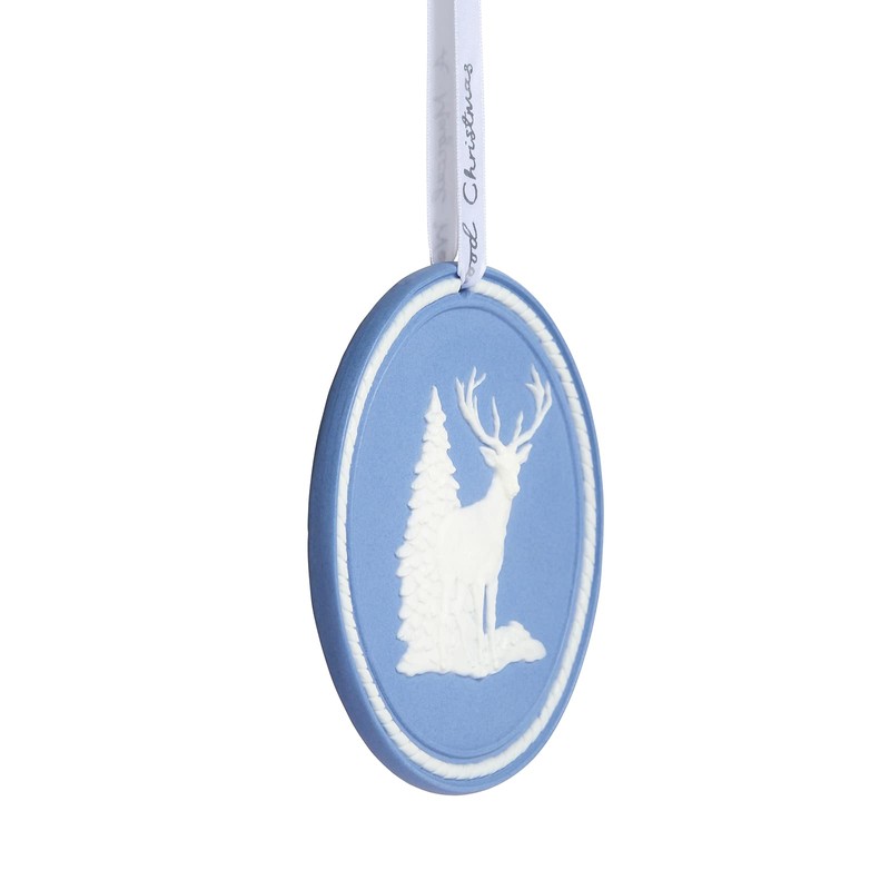 Wedgwood Christmas Cameo Reindeer Jasperware Ornament