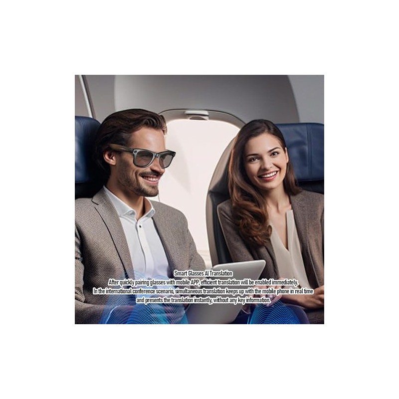 Denash Gafas Inteligentes de IA con Cámara, Gafas de Grabación