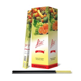 LIA Fruits Fragrant Charcoal Incense Sticks, with Fruity Juicy Aroma (25 Packs/ Box, Total 200 Stick Box)