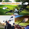 Hotiko Universal Motorcycle Mirrors 10mm with 22mm Handlebar Mount Clamps