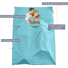 V VILISUN Sleeping Bag Liner, Lightweight Portable, Soft Travel and Camping Sheet, with Compact and Carry Bag, for Travel, Hotel