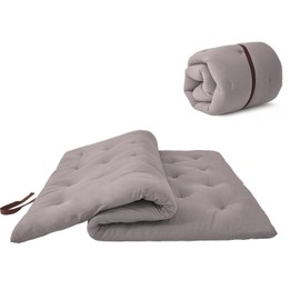 ZonLi ZonLi Japanese Floor Futon Mattress Queen Size 60"x 80",100% Cotton 2.5' Thicken Tatami Mattress,Foldable Sleeping Pad,Portable Dormitory Tatami Mat,Roll Up Floor Lounger Bed for Adult (Grey)