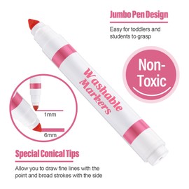 Janlaugh 36 Pcs Pink Washable Markers Bulk Coloring Broad Line Markers for Kids Pink Conical Tip drawing pen for School Supplies, travel Art baby shower gender reveal party Supplies, Ages 6+