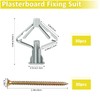 Plasterboard Fixings, 60 Pcs Wall Plugs, Universal Plasterboard Rawl Plugs