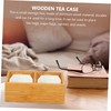 OFFSCH 1Pc Wooden Tea Storage Box with Compartments Creative Organizer